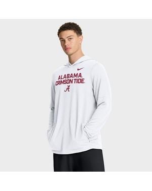 Nike Alabama Crimson Tide 2025 Sideline Performance Long Sleeve Hoodie T-Shirt - White