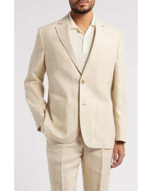 Nordstrom Henrik Trim Fit Solid Italian Linen Suit Separate Jacket - Natural