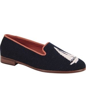 PAIGE By Paige Needlepoint Sailboat Flat - Blue