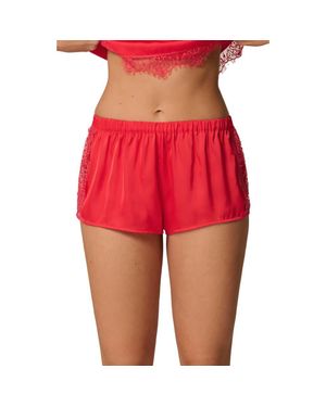 Simone Perele Satin Secrets Lounge Shorts - Red