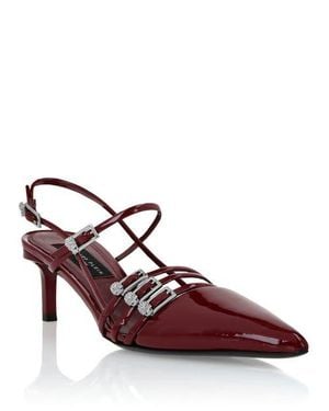 Philipp Plein Multi-Strap Mid-Heel Slingbacks 5 - Brown