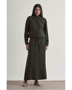 Mizalle Maxi Skirt - Gray