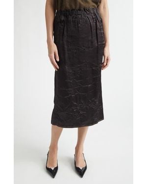Nackiyé Crayon Crinkled Satin Pencil Skirt - Black