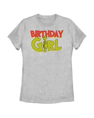 The Grinch Grinch Birthday Girl Graphic T-Shirt - Gray