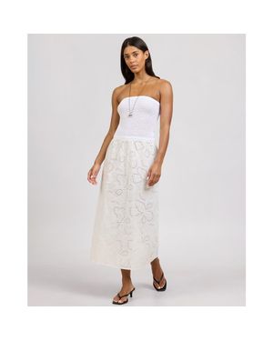 Onia Crochet Knit Mix Media Dress - White
