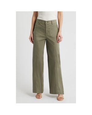 Wit & Wisdom Skyrise Patch Pocket Wide Leg Pants - Green