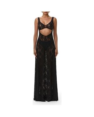 Naked Wardrobe Lace Cutout Maxi Dress - Black
