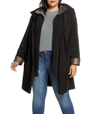 Gallery Hooded Raincoat With Liner - Black