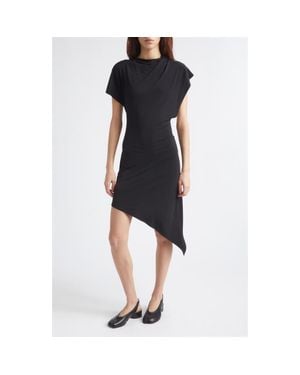 Sandy Liang Sonar Asymmetric Jersey Cutout Dress - Black