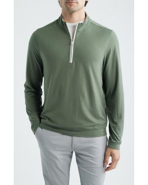 Scott Barber Solid Performance Quarter Zip Pullover - Green