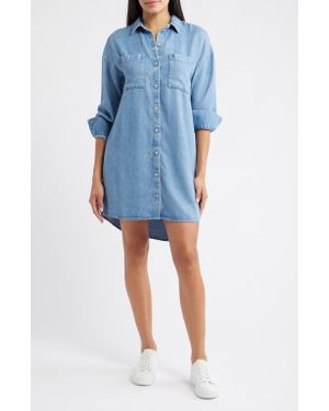 Cloth & Stone Long Sleeve Denim Button-Up Shirtdress - Blue