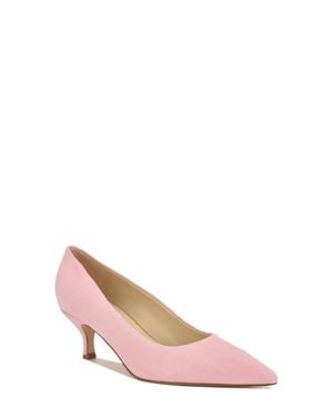 Nine West Siskp Pointed Toe Kitten Heel Pump - Pink