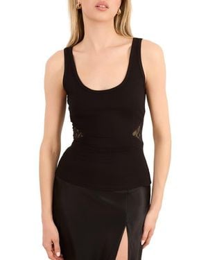Cami NYC Miray Lace Inset Rib Tank - Black