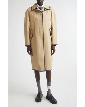 Thom Browne Box Pleat Raglan Sleeve Mackintosh - Natural