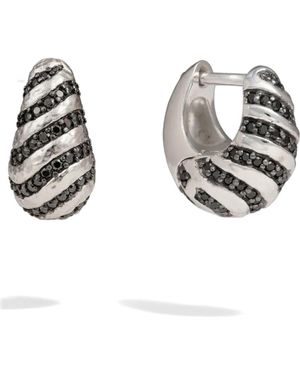 Awe Inspired Tiger Print Huggie Earrings - Metallic