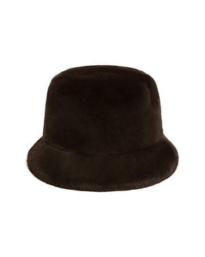 Apparis Amara Pluche Faux Fur Bucket Hat - Black