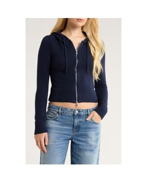 PacSun Skylar Front Zip Sweater Hoodie - Blue