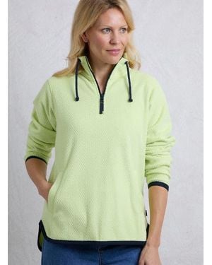 Weird Fish Odina 1/4 Zip Zig Zag Fleece - Green