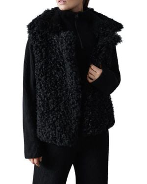 Mackage Kasia Reversible Genuine Shearling Vest - Black