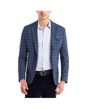 Robert Graham Marvin Check Brushed Knit Sport Coat - Blue