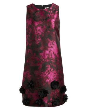 Anne Klein Rosette Jacquard Shift Dress - Purple