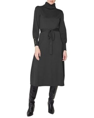 Julia Jordan Turtleneck Long Sleeve Midi Dress - Black