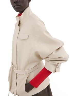 Mango Belted Jacket - Natural