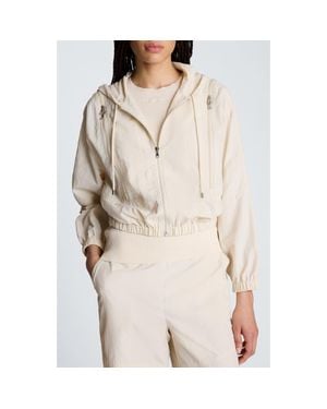 Kenneth Cole Zip Shoulder Hoodie - Natural
