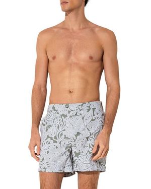 Reiss Fallow Floral Side Adjuster Swim Trunks - Blue