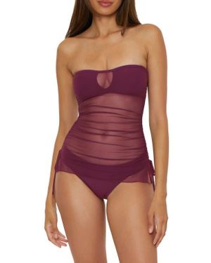 Becca Muse Stretch Mesh Multifit Tankini - Purple