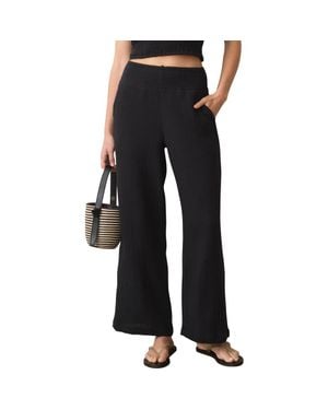 Marine Layer Isla Pull-On Double Cloth Wide Leg Pants - Black