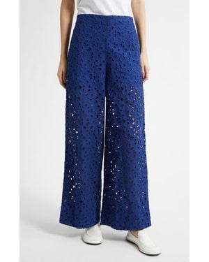 Marimekko Lados Keidas Cotton Eyelet Pants - Blue
