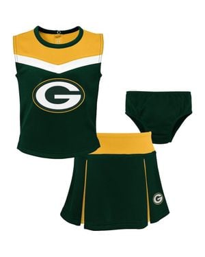 Outerstuff Girls Toddler Bay Packers Spirit Cheer Three-Piece Cheerleader Set - Green