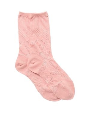 Natori Floral Fields Crew Socks - Pink