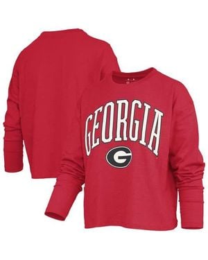 Pressbox Georgia Bulldogs Motley Boxy Waist-Length Long Sleeve T-Shirt - Red