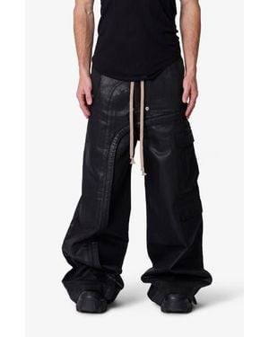 MNML Rave Waxed Oversize Cargo Pocket Pants - Black