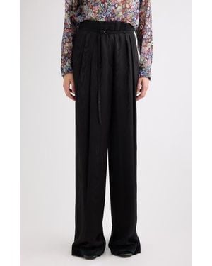 Dries Van Noten Peacha Moir\T Viscose Pants - Black