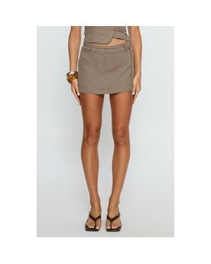 Princess Polly Kyrsten Check Belted Miniskort - Brown