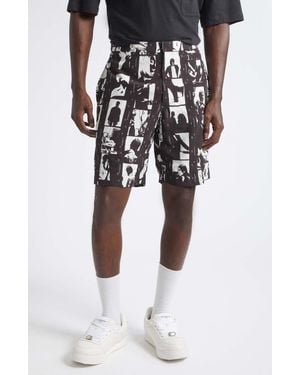 Givenchy Photographic Negative Print Formal Bermuda Shorts - Black