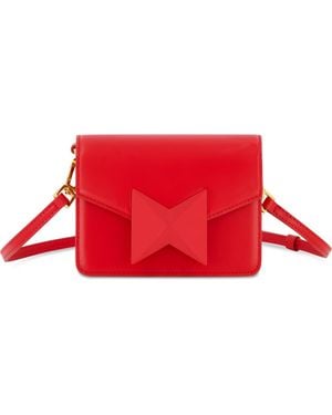 Mac Duggal Mini Leather Strap Crossbody Bag - Red