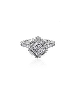 Mindi Mond Clarity Dimensional Halo Diamond Ring - Multicolor