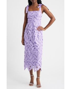 Lucy Paris Dewi Cutout Tie Strap Midi Dress - Purple