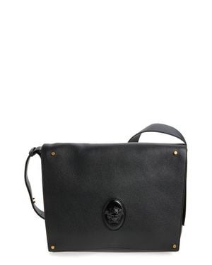 Versace Leather Messenger Bag - Black