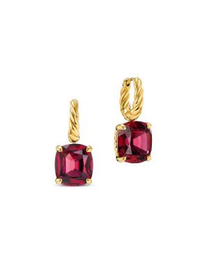 David Yurman Marbella Stone Drop Huggie Hoop Earrings - Red