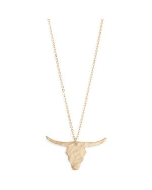 Nashelle Longhorn Pendant Necklace - White