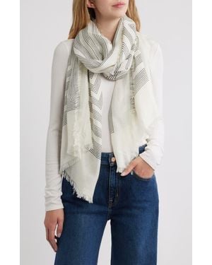 Nordstrom Eyelash Trim Print Cashmere & Silk Wrap - Multicolor