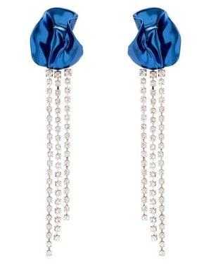 Sterling King Georgia Crystal Drop Earrings - Blue