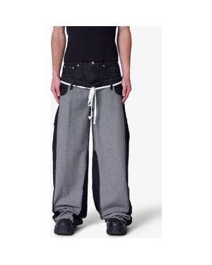 MNML Inside Out Slip Off Baggy Jeans - Black