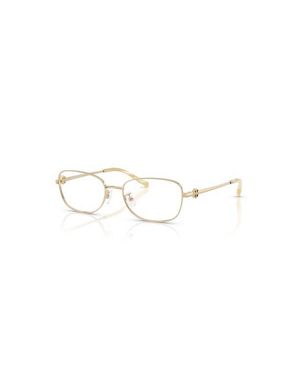 Tory Burch 53Mm Rectangle Optical Glasses - Metallic