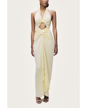 Nocturne Cut-Out Halter Maxi Dress - Natural